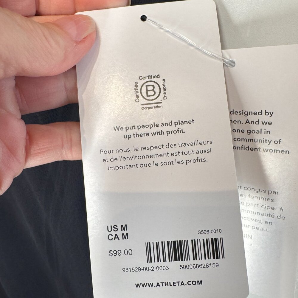 NWT Athleta Momentum 1/2 Zip Top in Black - Picture 8 of 10